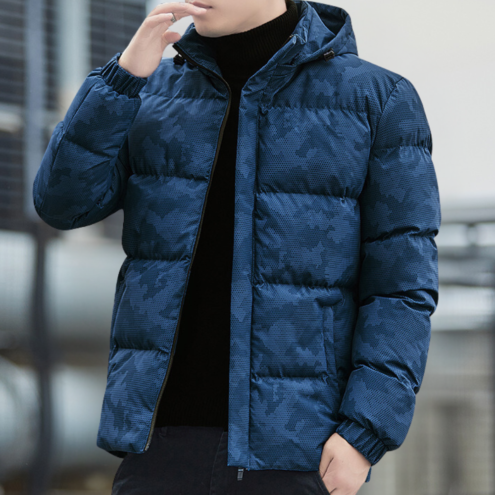 JOSE casual winterjas voor heren – warme gevoerde jas met capuchon en ritssluiting, ideaal voor koude dagen met een stijlvolle uitstraling.
