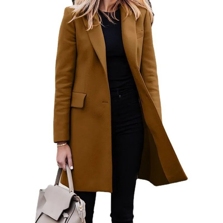 Gabri elegante trenchcoat voor dames met enkelgeknoopte sluiting, klassieke snit en stijlvolle pasvorm.
