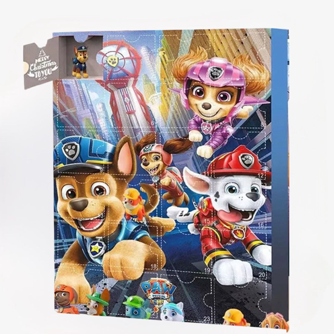 Paw Patrol adventskalender voor kinderen – 24 dagen vol verrassingen met figuren en accessoires van hun favoriete helden, ideaal om af te tellen naar Kerstmis.