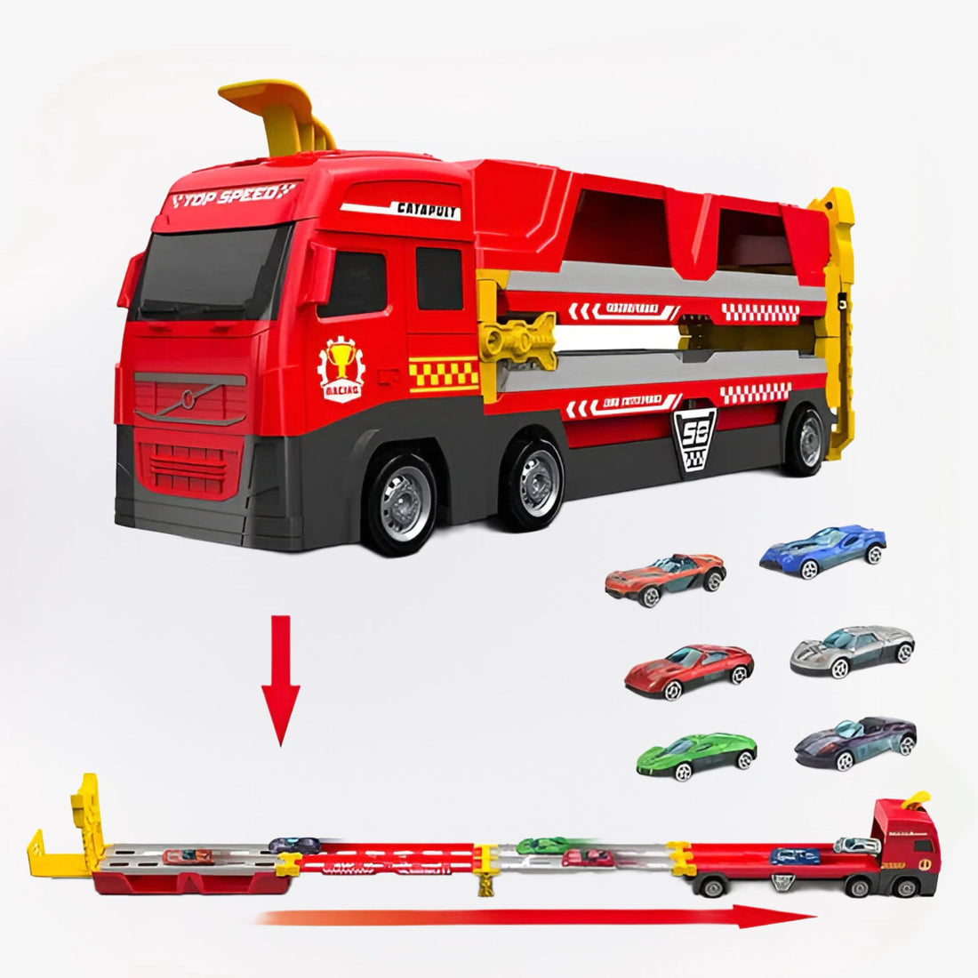 TurboTruck – Uitlaat Racebaan speelgoedset met stoere trucks, snelle bochten en uitdagend raceparcours voor kinderen.