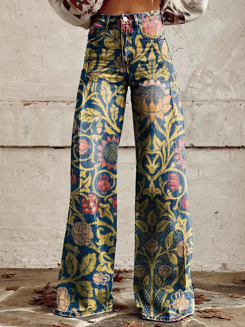 NOLI damesbroek – vrolijke broek met vintage vibe, comfortabele pasvorm en modieuze print voor een speelse en stijlvolle look.