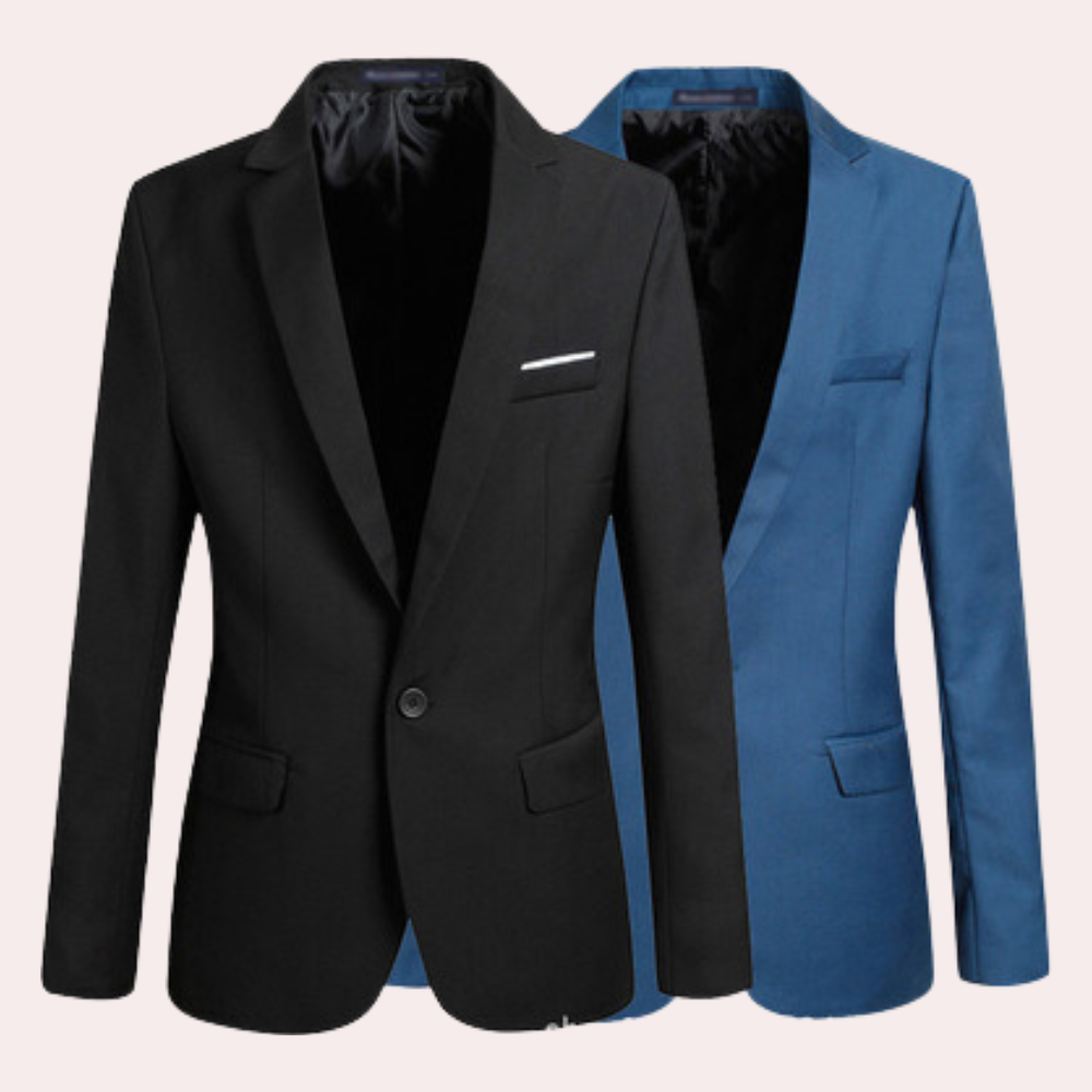 Olaf – Premium Slim Fit Blazer voor Heren – Elegante blazer in slim fit, gemaakt van hoogwaardige materialen voor een verfijnde uitstraling. Perfect voor zakelijke en formele gelegenheden. De blazer biedt een moderne pasvorm en een chique afwerking voor een stijlvolle look.