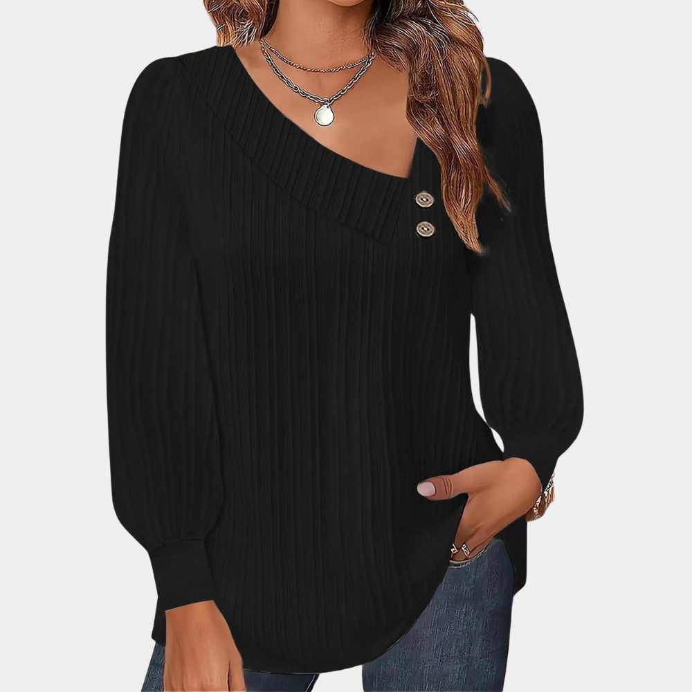 Lorena chique damesblouse – Elegante en stijlvolle blouse met verfijnde details, perfect voor zowel zakelijke als casual gelegenheden. Gemaakt van hoogwaardige stof voor een comfortabele en luxe uitstraling.