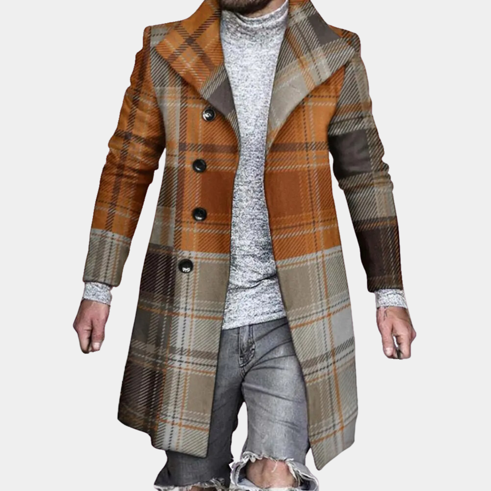 Halflange stijlvolle jas voor heren – Elegante en moderne jas met verfijnde details, perfect voor voor- en najaarsdagen.