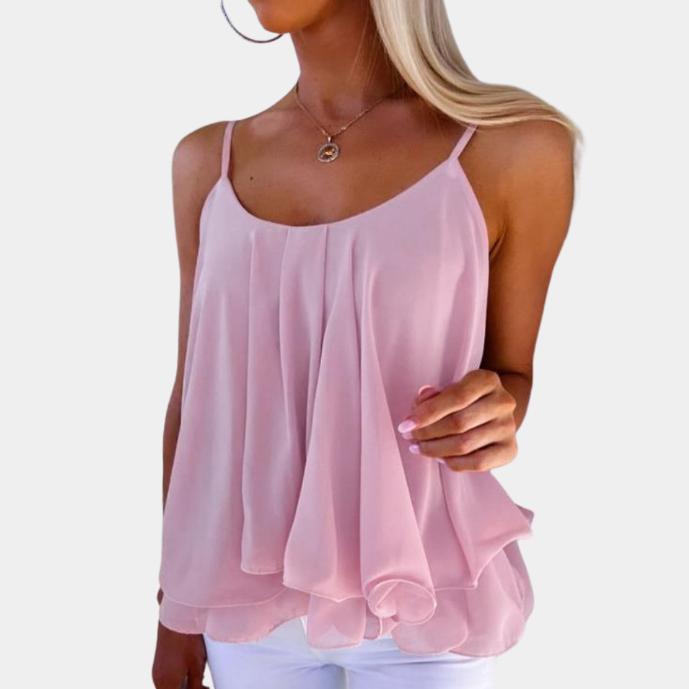 Stijlvolle Mouwloze Dames Tanktop voor de Zomer – Lichtgewicht, Ademend en Sneldrogend; flatterende slim‑fit pasvorm voor casual en sportieve warm‑weer outfits.