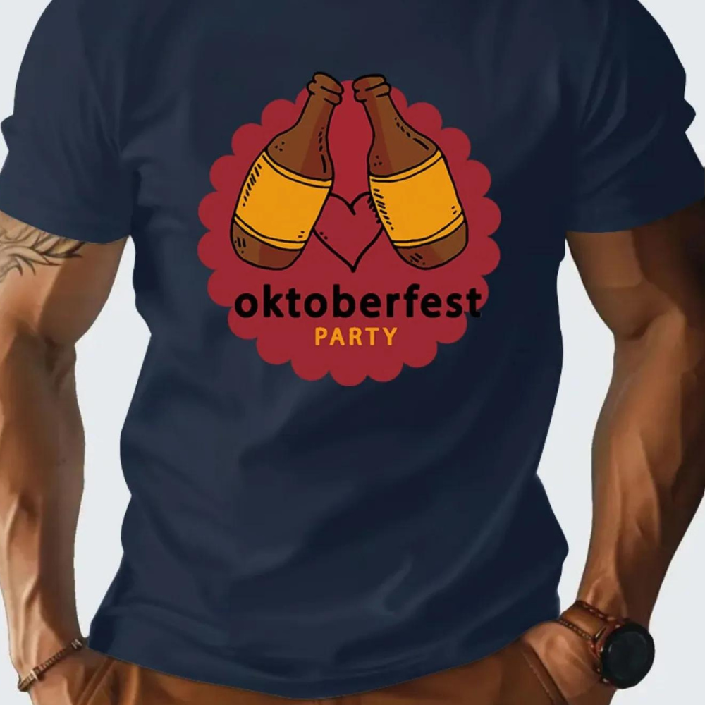 Bouke stijlvol en comfortabel Oktoberfest T-shirt voor mannen – lichtgewicht en ademend T-shirt met klassiek Beiers ontwerp, perfect voor bierfeesten en zomerse thema-evenementen.