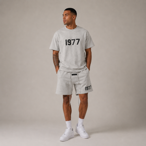 Premium Heren Summer Set Gebroken Wit – Zacht Katoen, Oversized en Tijdloos Stijlvol
