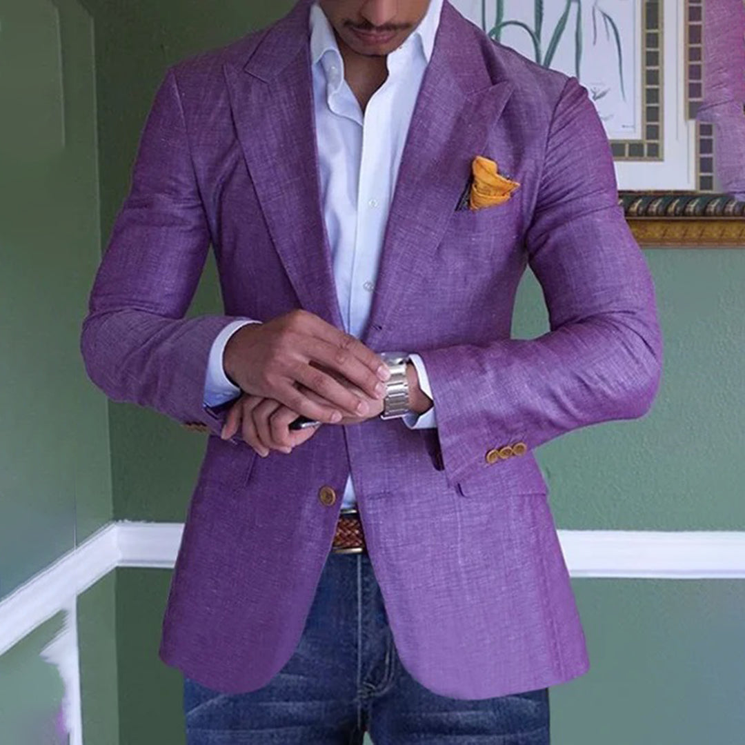 Premium slim fit blazer voor heren – Elegante en getailleerde herenblazer van luxe materiaal. Perfect voor formele gelegenheden, zakelijke meetings en stijlvolle outfits. Modern design met comfortabele pasvorm en verfijnde afwerking.