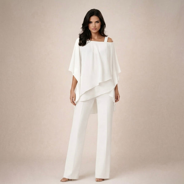Dames Tweedelige Broekset met Off-Shoulder Top