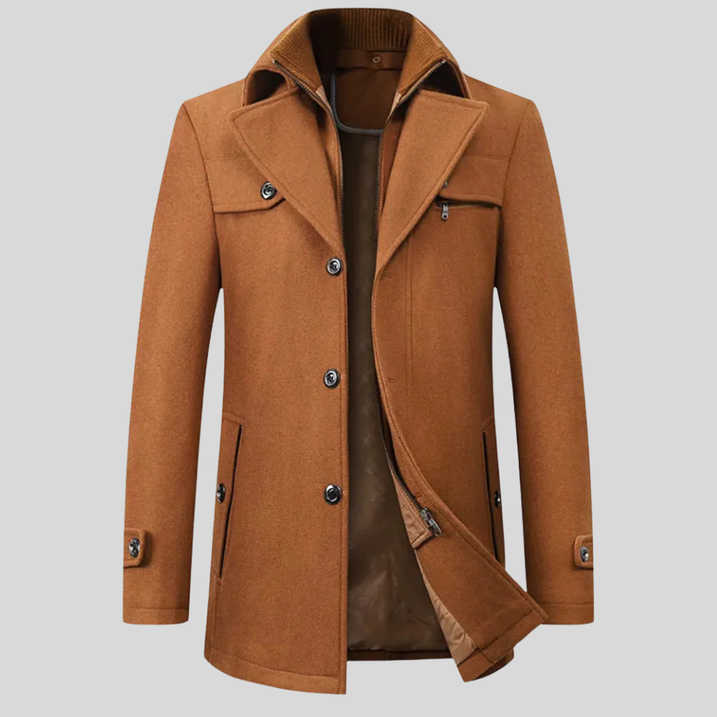 Michael lange trenchcoat voor heren – tijdloos design met elegante snit, waterafstotend materiaal en comfortabele pasvorm voor elke gelegenheid.