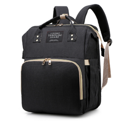 MamaBag alles-in-één luiertas met babybedje en USB-poort – ruim, multifunctioneel ontwerp en comfortabele draagstijl voor moeders onderweg.