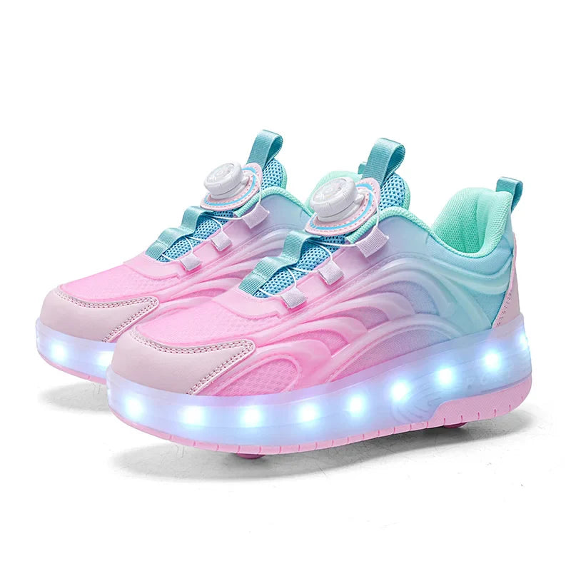 LED licht rolschaats schoenen – verlichte USB sneakers voor kinderen, comfortabel en veilig met kleurrijk design, ideaal voor plezier en buitenactiviteiten.