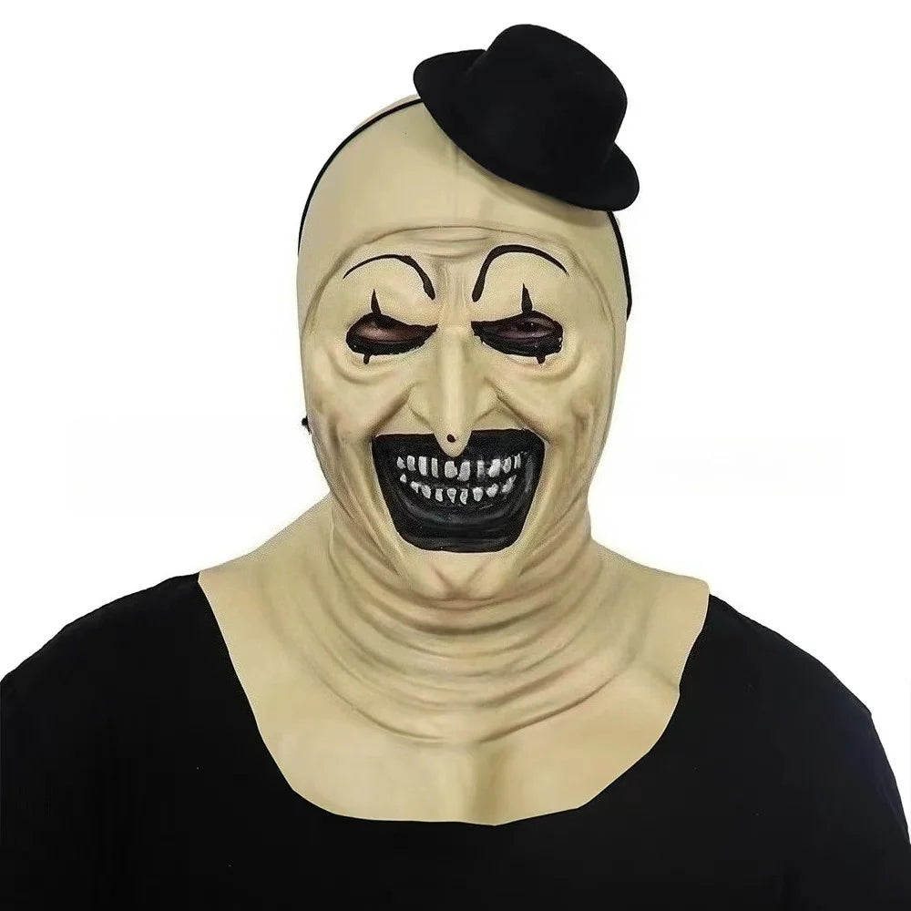 Terrifier clown masker – eng horror maskers voor Halloween en verkleedfeesten, volledig gezichtsmasker van lichtgewicht materiaal voor volwassenen en tieners.