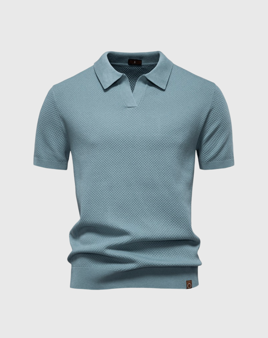 Mika luchtige zomerpolo voor heren – ademende piqué stof met moderne pasvorm en tijdloze look voor warme dagen