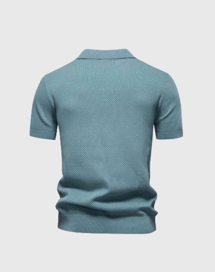 Mika luchtige zomerpolo voor heren – ademende piqué stof met moderne pasvorm en tijdloze look voor warme dagen