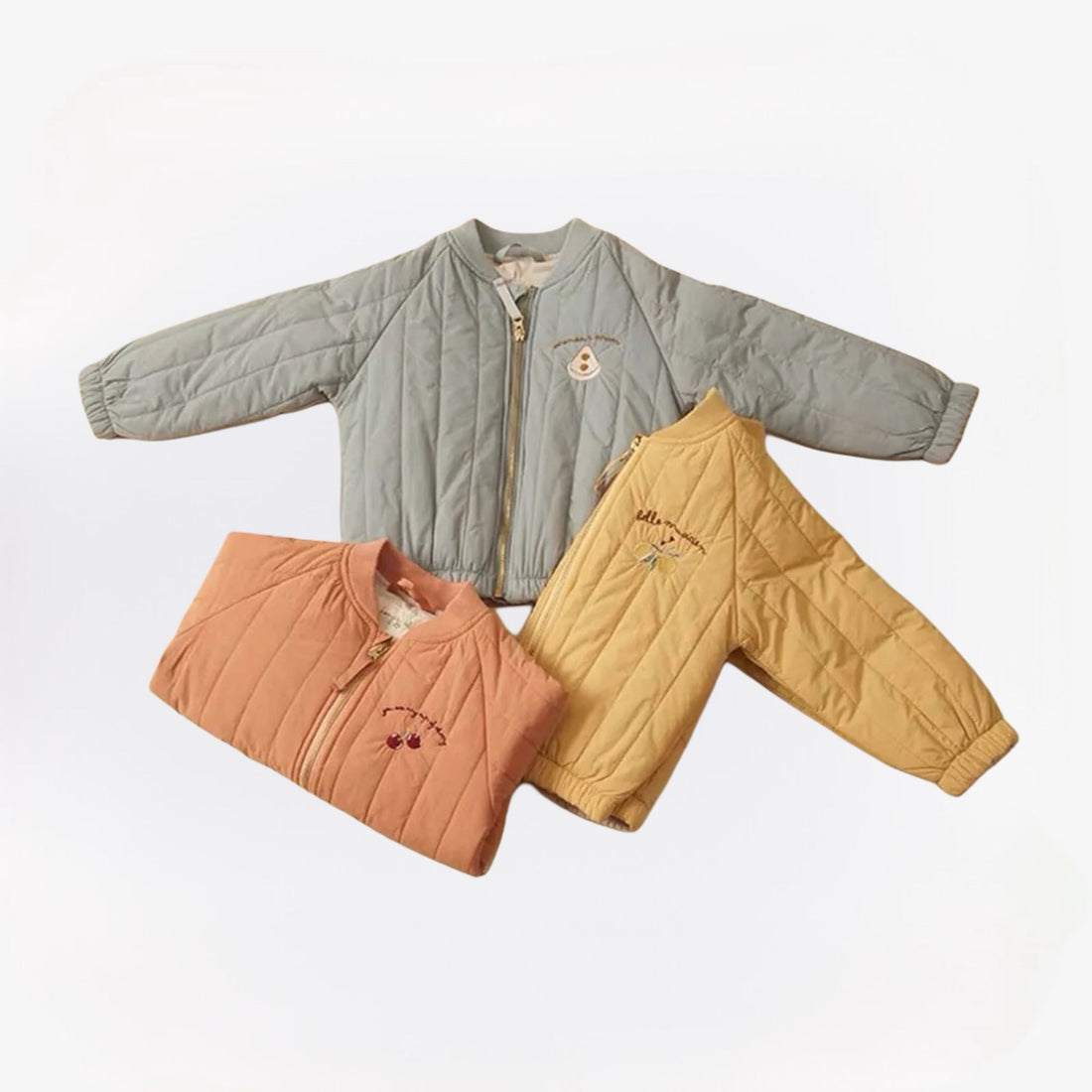 LittleNest kinder winterjas van zacht katoen met stijlvol borduursel – warme, comfortabele pasvorm voor koude dagen en dagelijks gebruik.