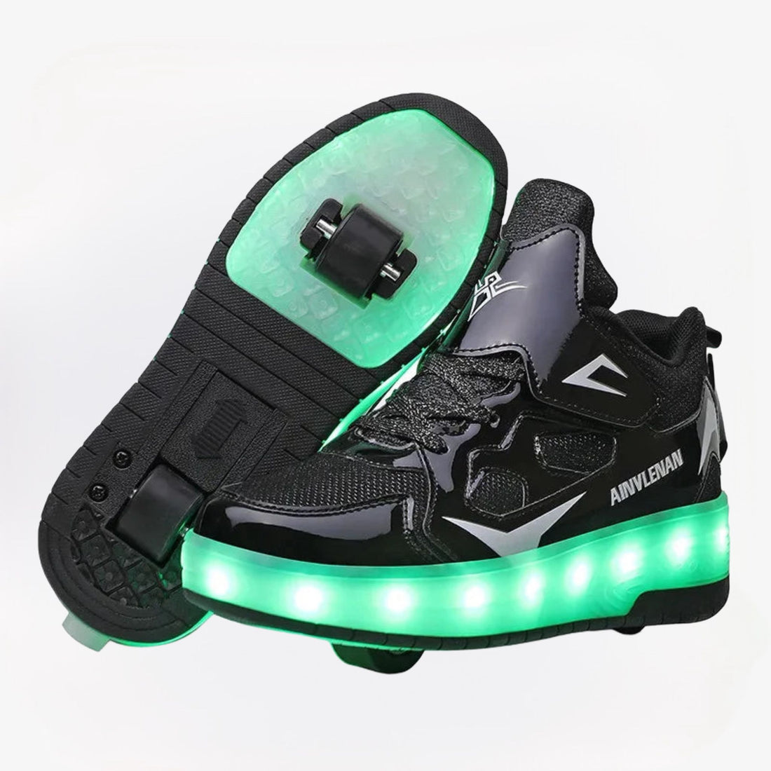 SparkRunners LED rolschaats sneakers voor kinderen – comfortabele en duurzame lichtgevende schoenen met kleurrijke LED-zolen, perfect voor buitenspelen en sportief plezier.