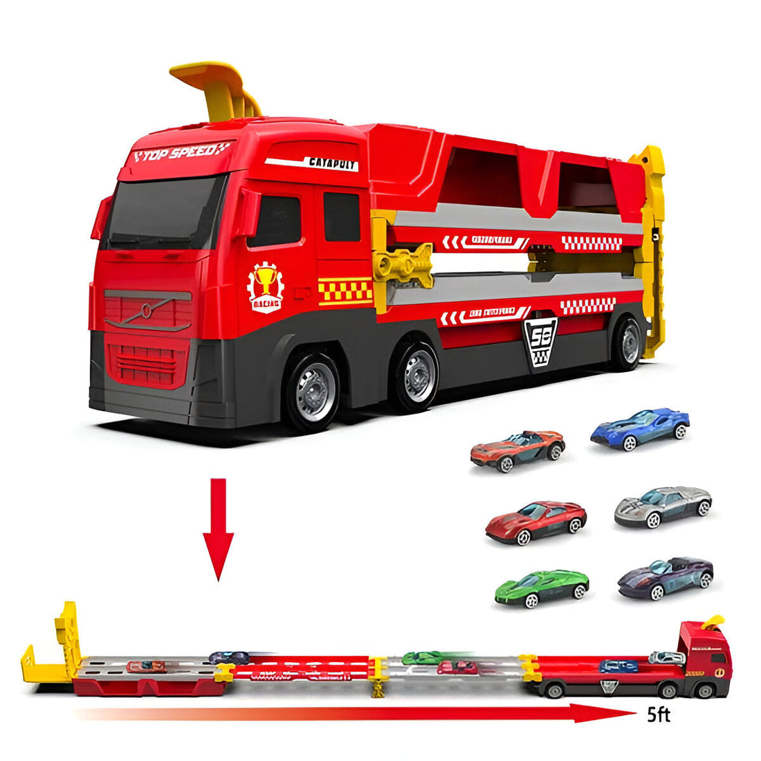TurboTruck – Uitlaat Racebaan speelgoedset met stoere trucks, snelle bochten en uitdagend raceparcours voor kinderen.