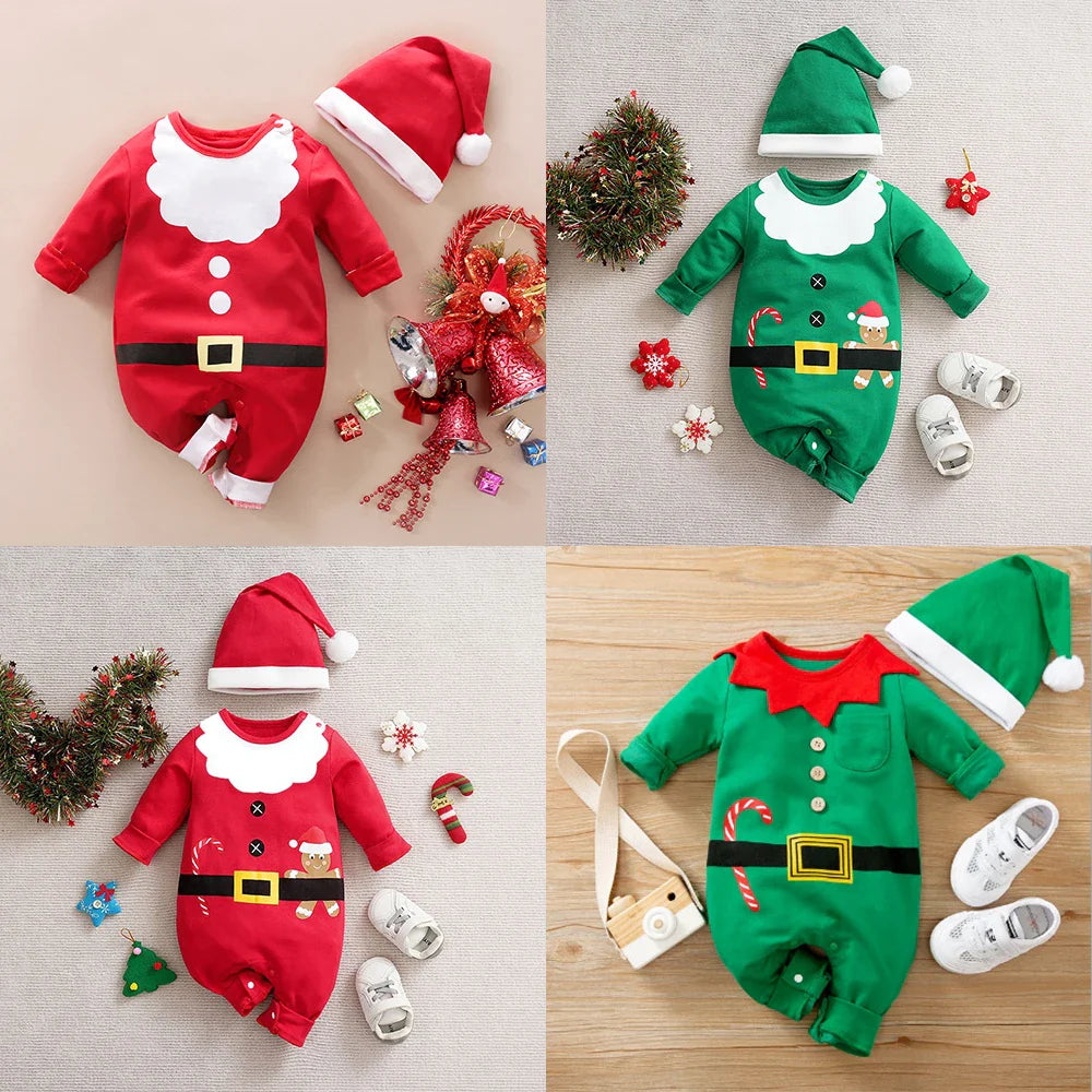 LittleSanta zacht baby kerstpakje – comfortabele, warme stof en schattig ontwerp voor feestelijke kerstmomenten.