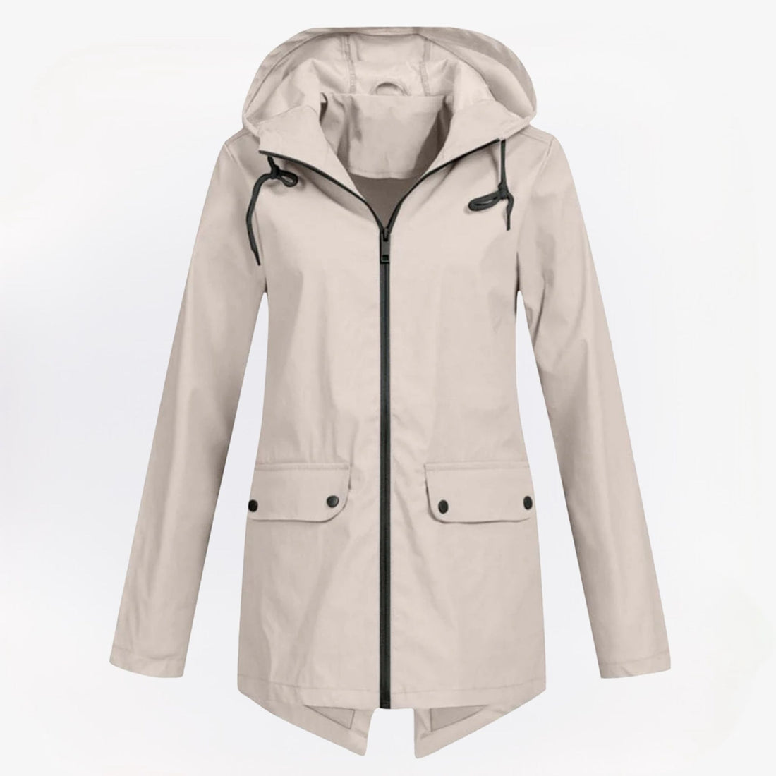 Nordline waterdichte regenjas met capuchon, ademend materiaal en verstelbare manchetten – ideaal voor bescherming tegen regen en wind.