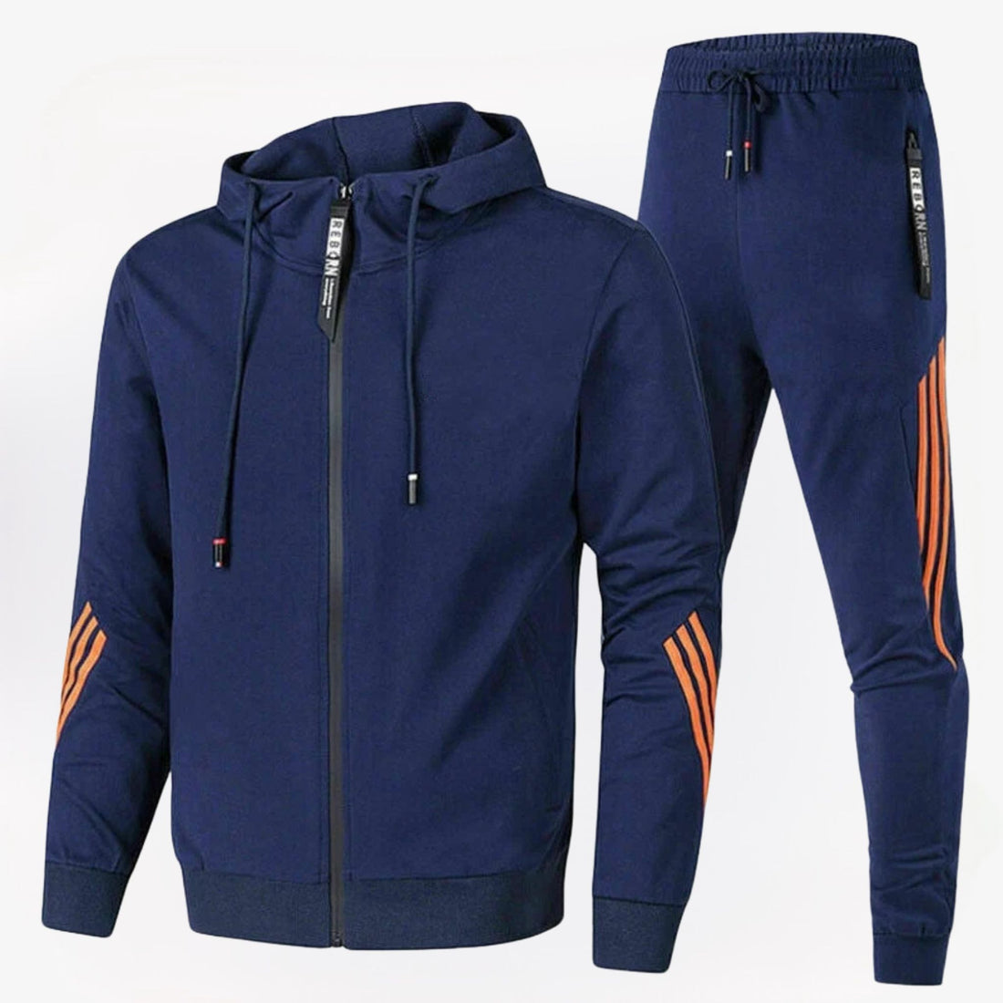 Willem comfortabel trainingspak voor heren – zachte en ademende set met broek en hoodie, ideaal voor sporten, casual wear en actieve vrijetijdsbesteding.