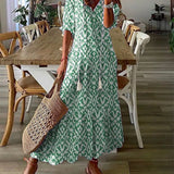 Dames Maxi Jurk met Bloemenprint en V-Hals