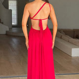 One-Shoulder Maxi Jurk met Hoge Split