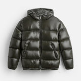 Gewatteerde oversized puffer jas met capuchon