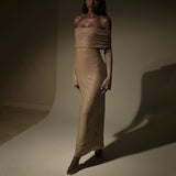 Glinsterende Off Shoulder Maxi Jurk