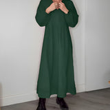 Maxi Jurk met V-Hals en Lange Mouwen