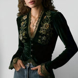 Dames Blouse met Borduurdetails en V-Hals