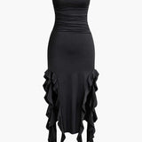 Strapless Maxi Jurk met Ruches