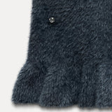 Gebreide Mini Jurk met Colkraag en Strassdetails
