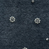 Gebreide Mini Jurk met Colkraag en Strassdetails
