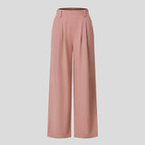 Dames broek met plooien en wijde pijpen