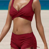 Dames Bikini met Overslagtop en Zwemshort