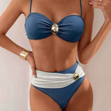 Dames Bikini met Bandeautop en Hoge Taille