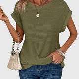 Dames blouse met structuur en korte mouwen