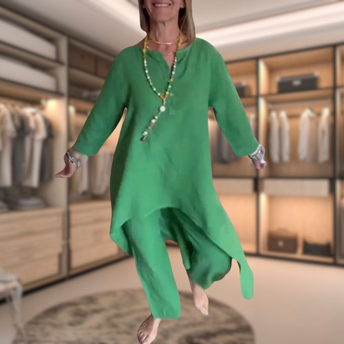 Tweedelige Tuniek Set met V-Hals