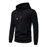 Sweater met capuchon, ribboorden en kangoeroezak