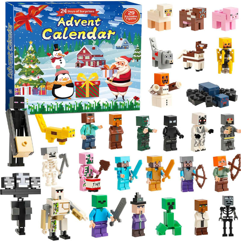 Minecraft adventskalender 2025 editie – feestelijke kalender met verrassingen, themaspeelgoed en ideaal voor kinderen en fans van Minecraft.