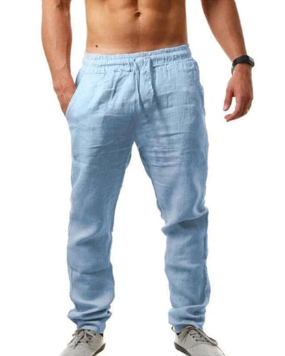 Comfortabele Linnen Zomerbroek voor Heren – Lichte en ademende linnen broek, ideaal voor warme zomerdagen. Deze stijlvolle zomerbroek biedt ultiem comfort en een relaxte pasvorm, perfect voor casual buitenactiviteiten of vakantie-uitstapjes.