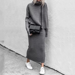 Tweedelige coltrui en maxi-rok set voor dames – elegante en comfortabele outfit voor elke gelegenheid, met een verfijnde en stijlvolle uitstraling.