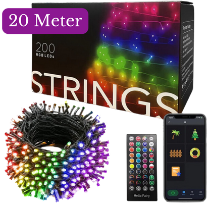 MultiGlow kerstverlichting – sfeervolle en kleurrijke feestverlichting die je ruimte transformeert. Ideaal voor kerstdecoratie, met heldere lichten die een gezellige sfeer creëren.