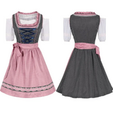 Klassieke Oktoberfest dirndljurk met kanten rand – midi damesjurk met traditioneel Beiers ontwerp, elegante pasvorm en verfijnde details, perfect voor bierfeesten en thema-evenementen.