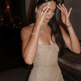 Straploze Maxi Jurk met Glitterafwerking