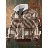 Fleece trui met hoge gevoerde kraag