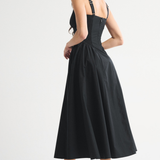 Midi Jurk met Polkadot Print en Uitlopende Rok