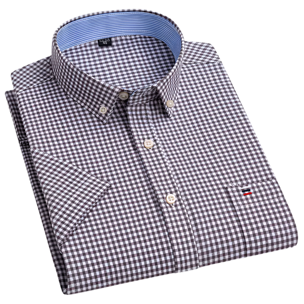 Stefen klassiek katoenen overhemd voor heren – slim-fit met stijlvol patroon, ademend en comfortabel, ideaal voor werk, casual of feestelijke gelegenheden.