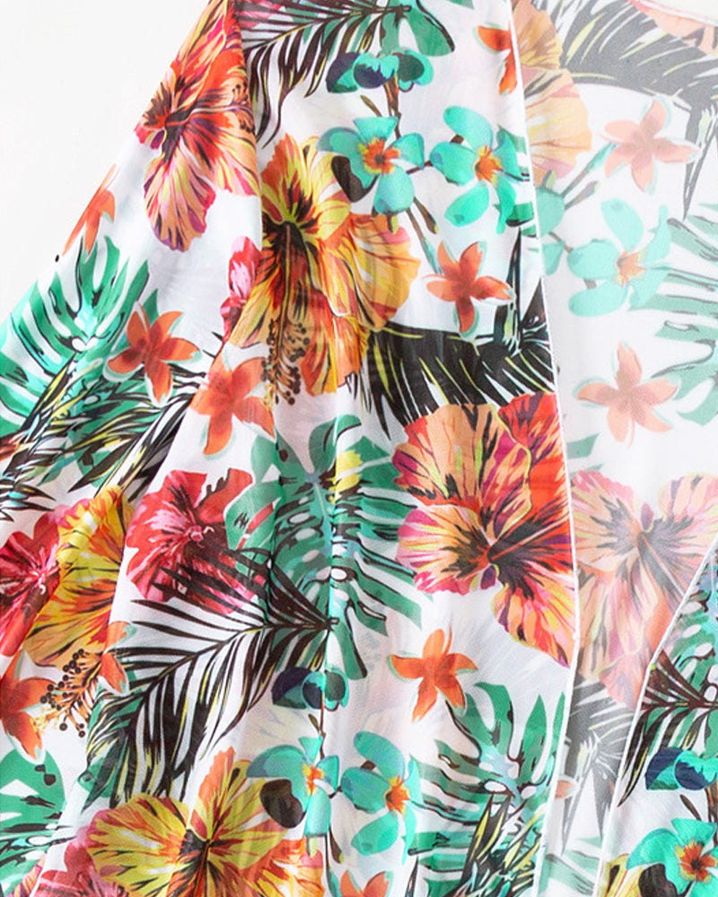 3-delige bikini strand set voor dames – Inclusief bikinitop, bikinibroekje en bijpassende cover-up, ideaal voor een trendy en veelzijdige strandlook tijdens zomervakanties of poolparty's.